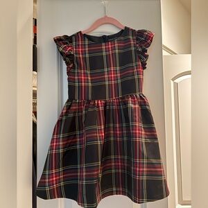 Crewcuts Multicolor Plaid Dress with Ruffle Sleeves